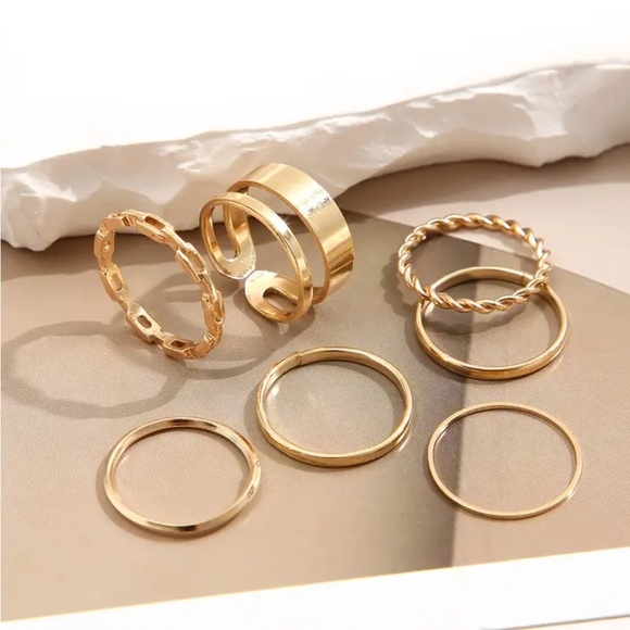 Jewelry | New 7 Piece Ring Set Stackable | Poshmark